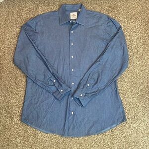 Ben Sherman Men’s Tailored Slim Fit Long Sleeve Button Down Dress Shirt